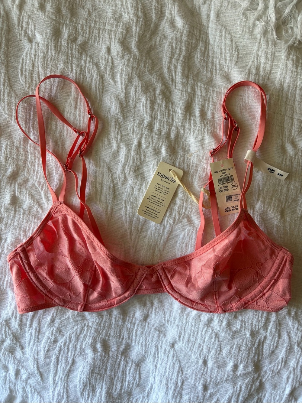 aerie Superchill Demi Bra Pink NWT